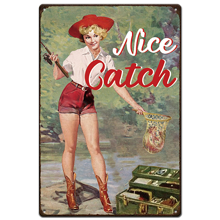 Vintage Metal Tin Sign AJEW-WH0189-286-1