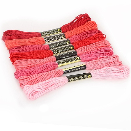 8 Skeins 8 Colors Gradient Color 6-Ply Cotton Embroidery Floss PW-WG66837-05-1