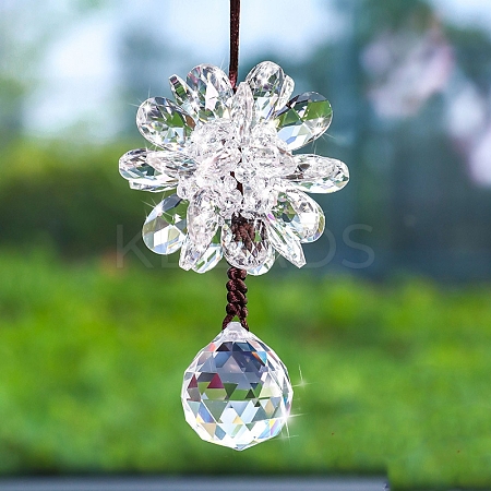 Glass Flower Pendant Decorations PW-WG637EB-01-1