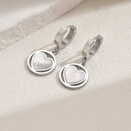 201 Stainless Steel Heart Hoop Earrings GG9932-3-1