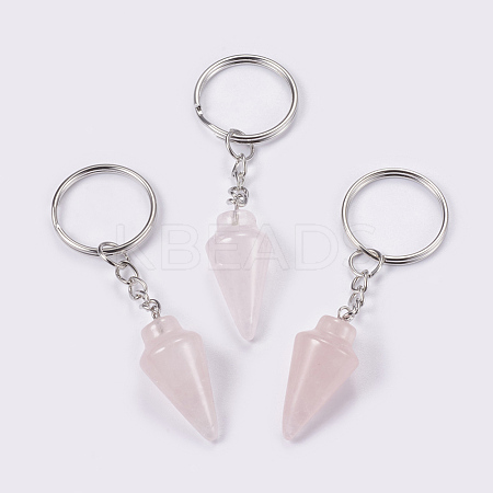 Natural Rose Quartz Keychain KEYC-P041-A03-1