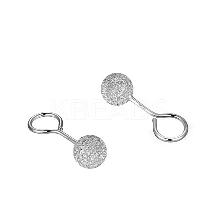 Anti-Tarnish Rhodium Plated 999 Fine Silver Texture Round Dangle Earrings for Women LS-EJEW-S215-01P-1