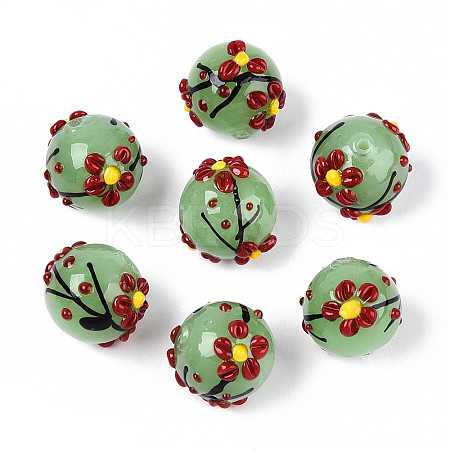 Handmade Lampwork Enamel Beads LAMP-T023-23D-1