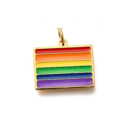 Pride 304 Stainless Steel Enamel Pendants LS-STAS-B079-01G-13-1