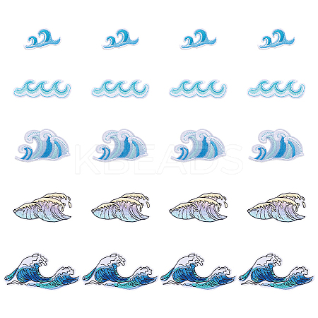 20Pcs 5 Styles Computerized Embroidery Cloth Iron on/Sew on Patches PATC-HY0001-86-1