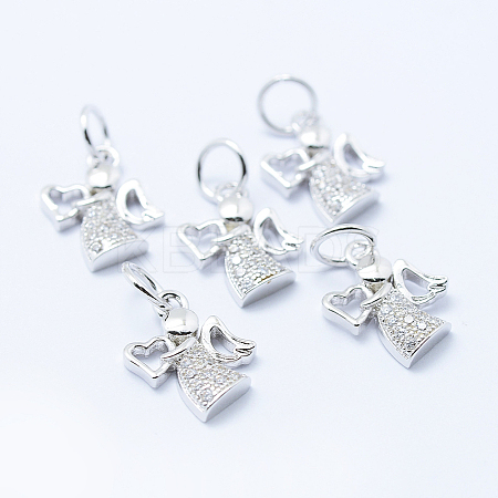 Brass Micro Pave Cubic Zirconia Charms LS-KK-P133-03P-NR-1