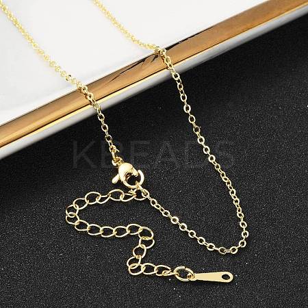 Brass Cable Chain Necklaces for Women NJEW-G084-19G-1