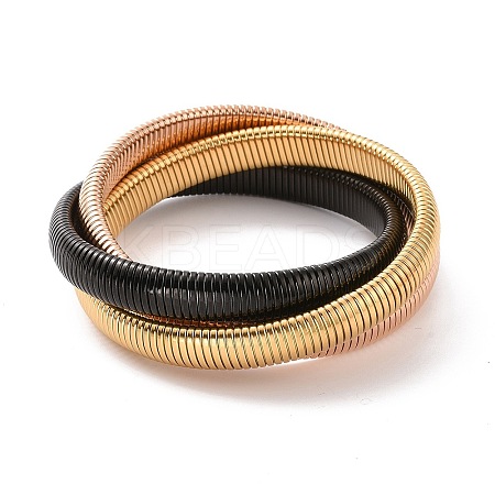 304 Stainless Steel Interlocking Flat Snake Chains Bracelet LS-BJEW-G642-01RG-1