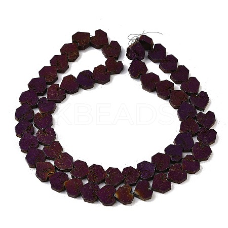 Electroplated Natural Lava Rock Beads Strands G-K388-04A-10-1