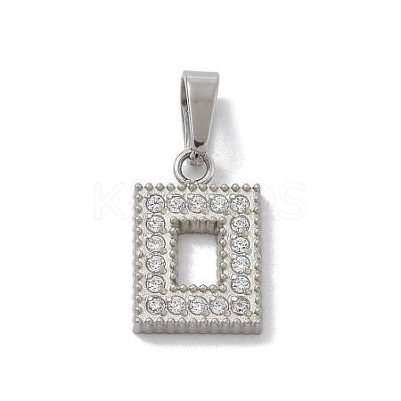 Ion Plating(IP) 304 Stainless Steel Micro Pave Cubic Zirconia Pendants STAS-Z107-06P-04-1