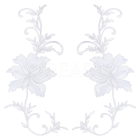 Peony Polyester Embroidery Ornament Accessories PATC-WH0008-04C-1