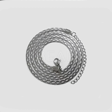 Non-Tarnish 304 Stainless Steel Herringbone Chain Necklaces NJEW-P282-02P-1