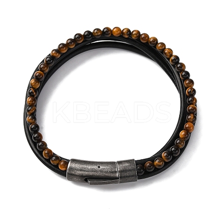 Braided Leather Multi-strand Bracelets BJEW-B096-16B-01-1