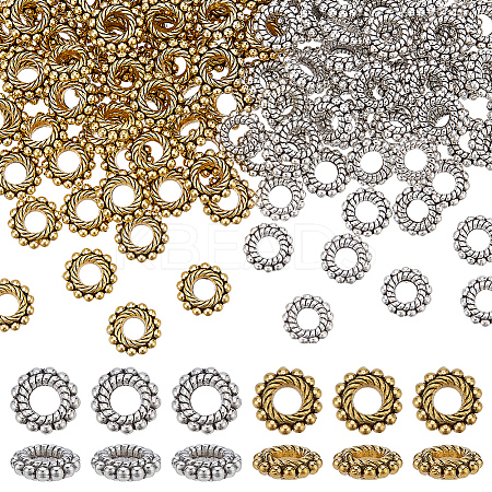 200Pcs 2 Styles Alloy Spacer Beads FIND-AR0005-45-1