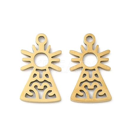 201 Stainless Steel Laser Cut Pendants STAS-P428-10G-02-1