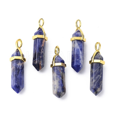 Natural Sodalite Pointed Pendants G-G025-01G-08-1