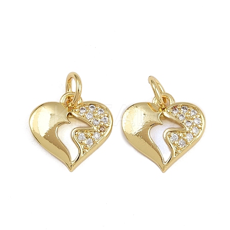 Brass Micro Pave Cubic Zirconia Pendants ZIRC-I367-01G-02-1