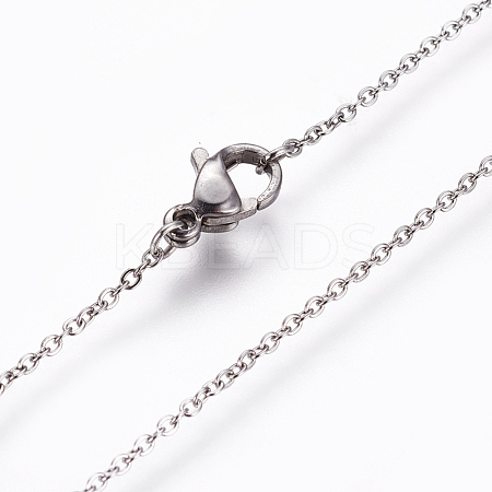 Non-Tarnish 304 Stainless Steel Cable Chain Necklaces NJEW-L160-009P-1