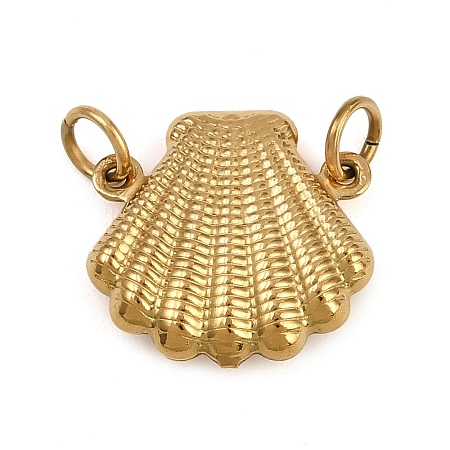 304 Stainless Steel Shell Shaped Connector Charms STAS-P407-03A-G-1