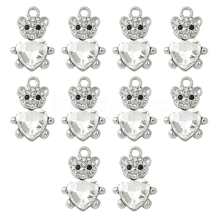 10Pcs Alloy Glass Pendants GLAA-YW0005-41P-01-1