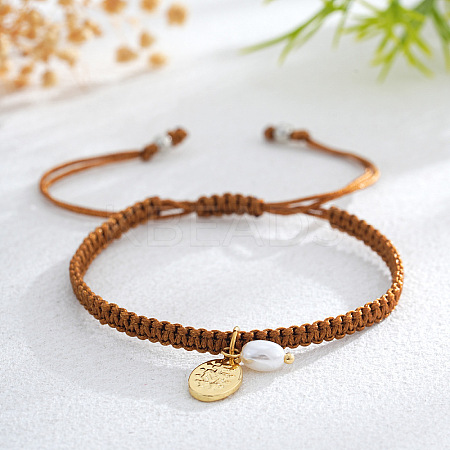 Brass & Imitation Pearl Charm Bracelets PJ9657-6-1