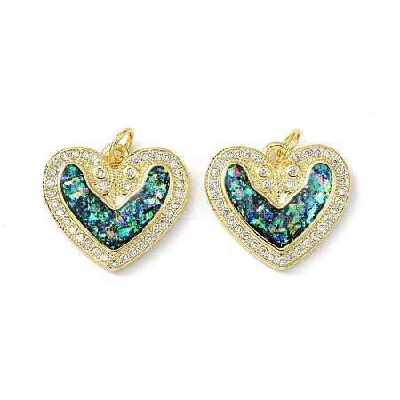 Brass Micro Pave Cubic Zirconia Pendants KK-A197-07G-1