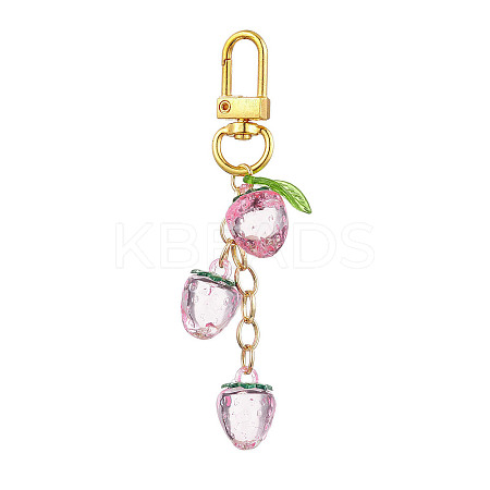 Acrylic Strawberry Pendant Decorations HJEW-JM02393-1