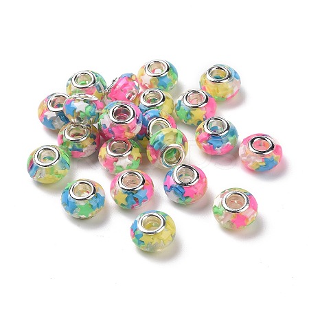 Transparent Resin European Rondelle Beads RPDL-P005-01P-12-1