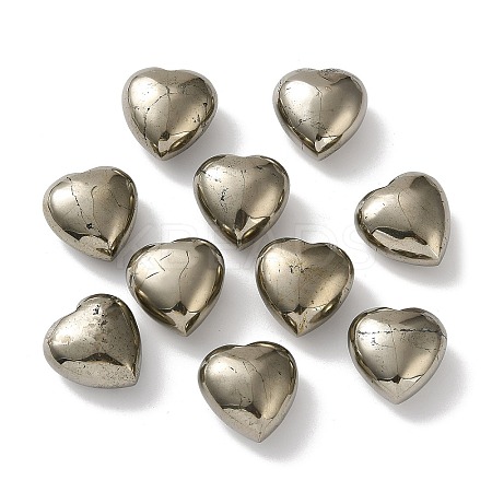 Natural Pyrite Heart Palm Stones G-Z122-01-1