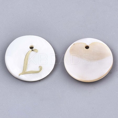 Natural Freshwater Shell Pendants SHEL-N027-04L-1