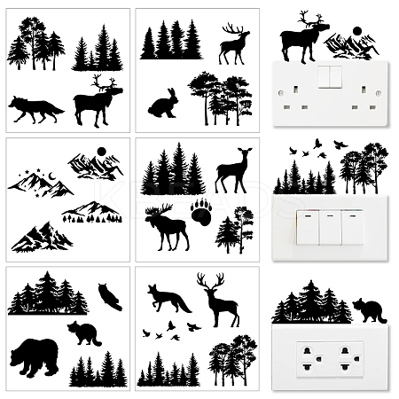 6Pcs Plant PVC Plastic Waterproof Self-adhesive Stickers Set DIY-WH0692-006-1