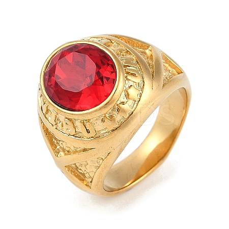Oval 304 Stainless Steel Glass Finger Rings RJEW-D083-14G-02-1