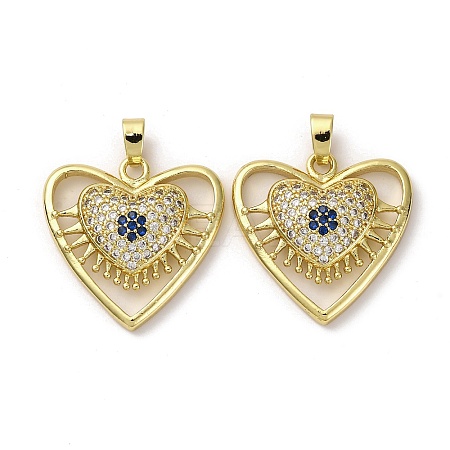 Brass Micro Pave Cubic Zirconia Pendants KK-F903-10G-1
