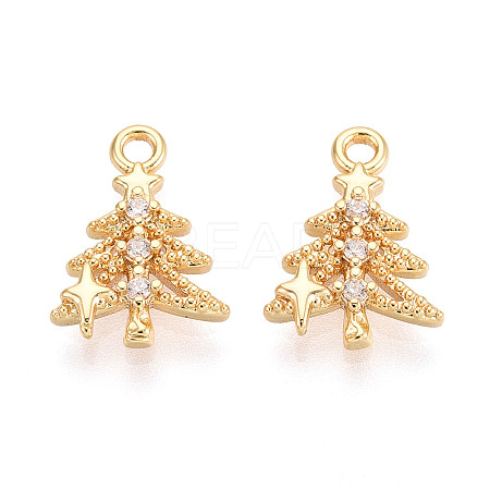 Brass Micro Pave Cubic Zirconia Charms KK-N263-145A-G-1