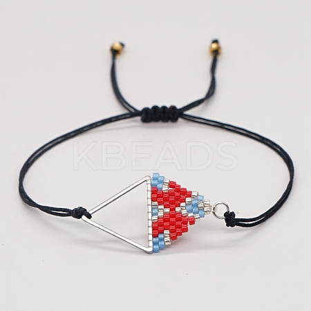 Rhombus Loom Pattern MIYUKI Seed Beads Bracelets for Women BJEW-C011-36G-1