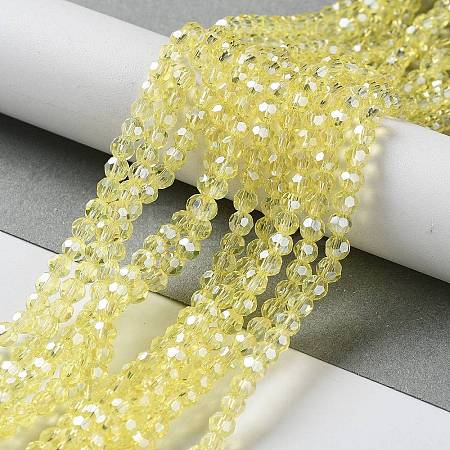 Electroplate Glass Bead Strands X-EGLA-R015-4mm-26-1