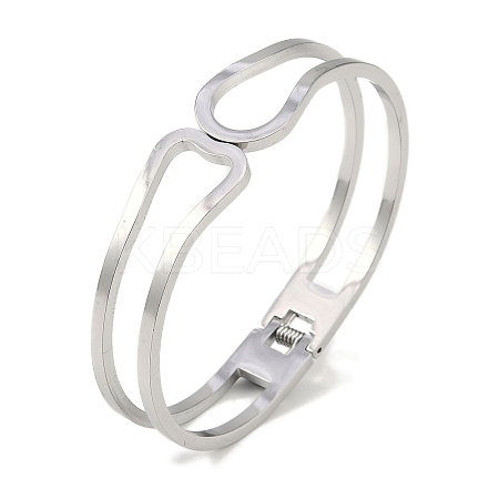 Non-Tarnish 304 Stainless Steel Hollow Hinged Bangles BJEW-Q348-01P-1