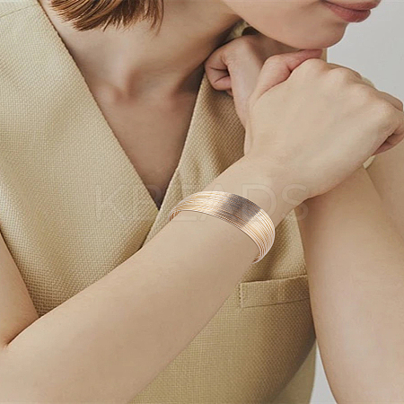 1Pc Trendy European and American Style Unique Cute Iron Cuff Bracelet for Hip-hop Rock BJEW-LP0003-30G-1