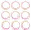 12 Strands 3 Styles Gradient Color Baking Paint Glass Bead Strands DGLA-TA0001-21C-4