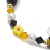 Austrian Crystal & Glass Pearl & Handmade Millefiori Beads Stretch Bracelets for Women BJEW-TA00702-3