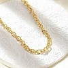 Brass Textured Cable Chain Necklaces NJEW-A042-12G-02-2