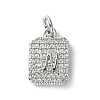 Rack Plating Brass Micro Pave Clear Cubic Zirconia Charms KK-G501-01W-P-1