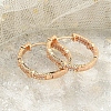 Rack Plating Brass Clear Cubic Zirconia Hoop Earrings EJEW-M090-01G-05-2