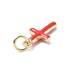 Real 18K Gold Plated Eco-Friendly Rack Plating Brass Enamel Pendants KK-F845-40G-02-2