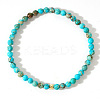 Dyed Natural Imperial Jasper Round Beaded Stretch Bohemian Bracelets LS-OI9972-1-1