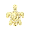 Brass Micro Pave Clear Cubic Zirconia Connector Charms KK-D325-06G-02-1