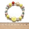 Handmade Porcelain Beads & Synthetic Howlite Beads Stretch Bracelets for Women LS-BJEW-D307-01F-3