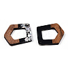 Opaque Resin & Walnut Wood Pendants RESI-N039-61C-2