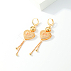 Heart Tassel Brass Hoop Earrings JA5879-1