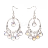 Glass Teardrop Chandelier Earrings EJEW-TA00116-3